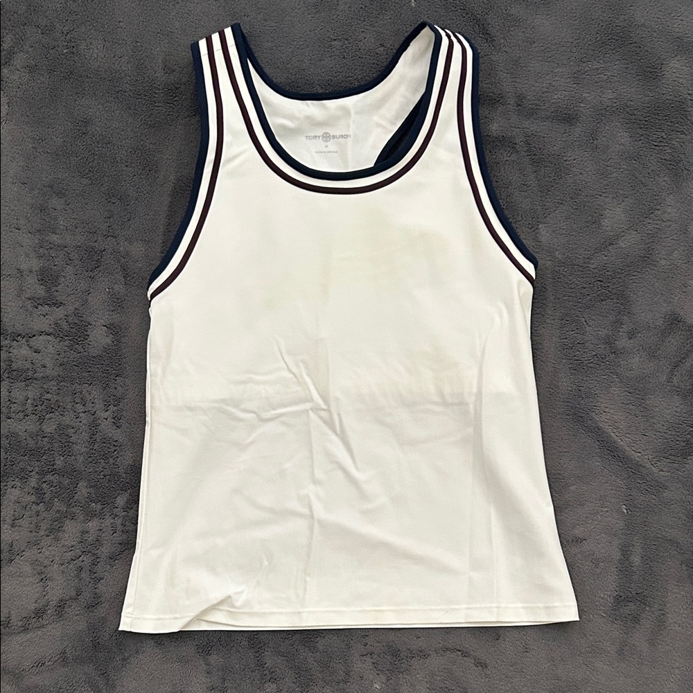 Tory Burch White and Black Tank Top